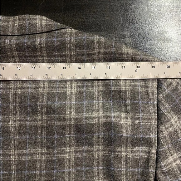 Faconnable Loro Piana Sport Coat 41R Wool Cashmere Silk Flannel Grey Plaid - Picture 15 of 16